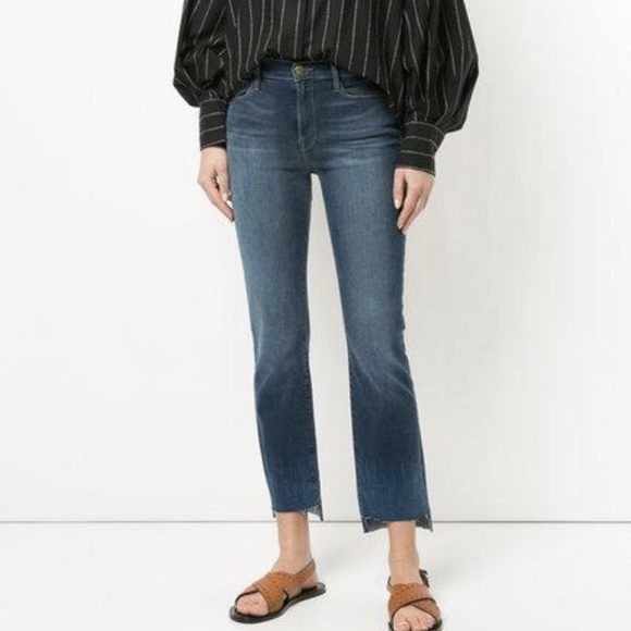 Frame Denim Straight Leg Step Hem High Rise Jeans - Picture 12 of 12